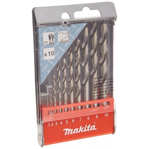 Bộ mũi khoan HSS-G 10 mũi từ 1.0-10mm Makita D-57205